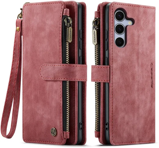 CaseMe C30 Samsung Galaxy S26 FE Hoesje Pasjeshouder Book Case Rood afbeelding 1