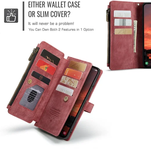 CaseMe C30 Samsung Galaxy S26 FE Hoesje Pasjeshouder Book Case Rood afbeelding 7
