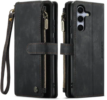 CaseMe C30 Samsung Galaxy S26 FE Hoesje Pasjeshouder Book Case Zwart