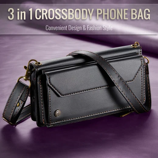 CaseMe C36 Samsung Galaxy S26 FE Hoesje Zipper Book Case Zwart afbeelding 11