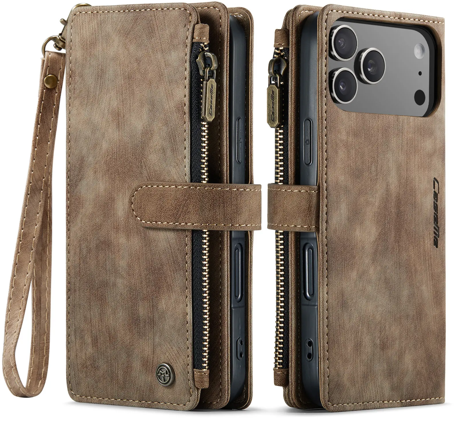 CaseMe C30 Apple iPhone 18 Pro Hoesje Pasjeshouder Book Case Bruin afbeelding 1