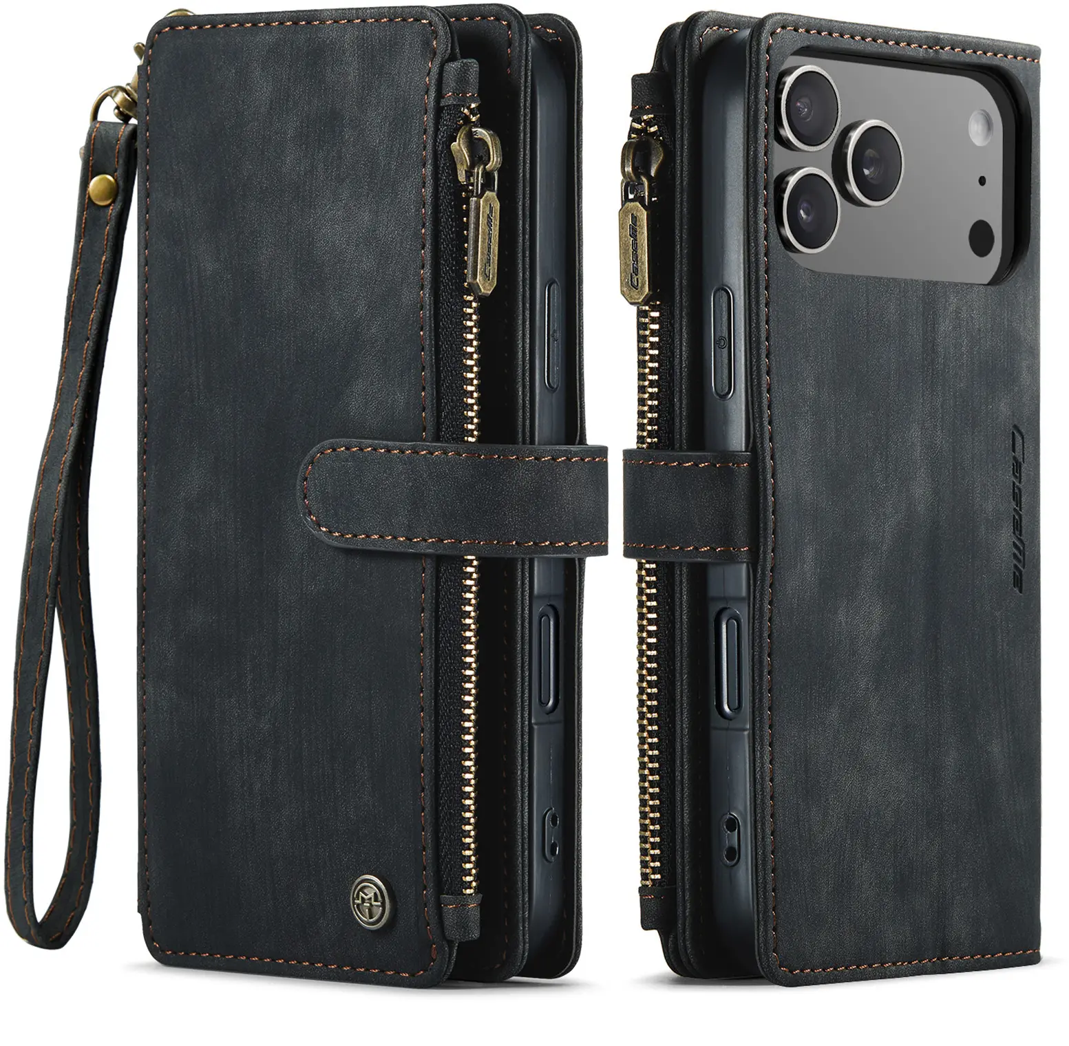 CaseMe C30 Apple iPhone 18 Pro Hoesje Pasjeshouder Book Case Zwart afbeelding 1