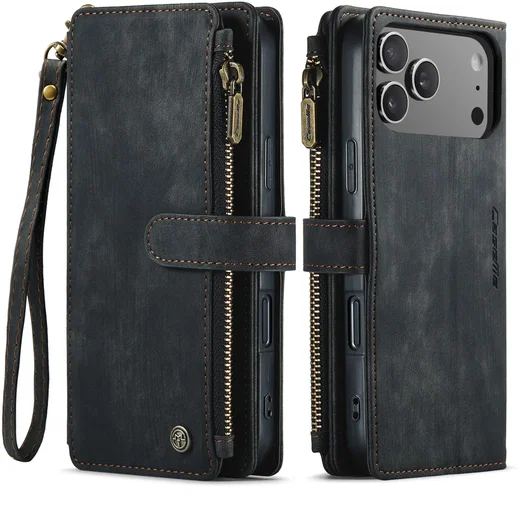 CaseMe C30 Apple iPhone 18 Pro Hoesje Pasjeshouder Book Case Zwart afbeelding 1