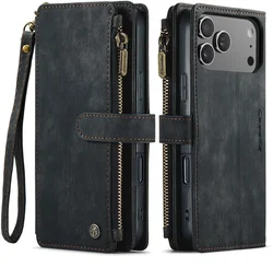 CaseMe C30 Apple iPhone 18 Pro Hoesje Pasjeshouder Book Case Zwart afbeelding