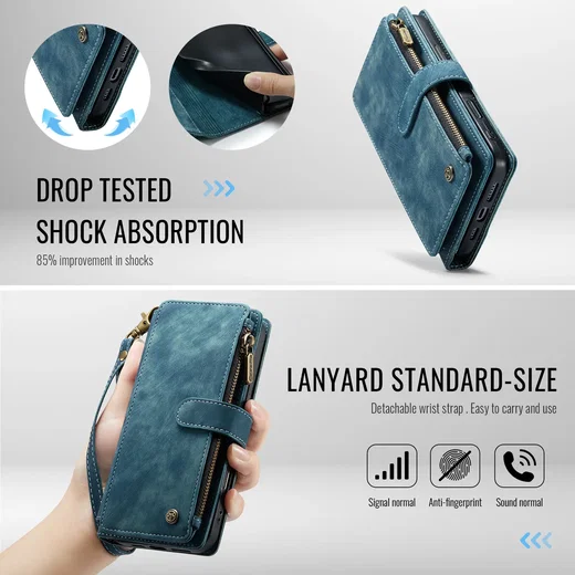 CaseMe C30 Apple iPhone 18 Pro Hoesje Pasjeshouder Book Case Blauw afbeelding 5