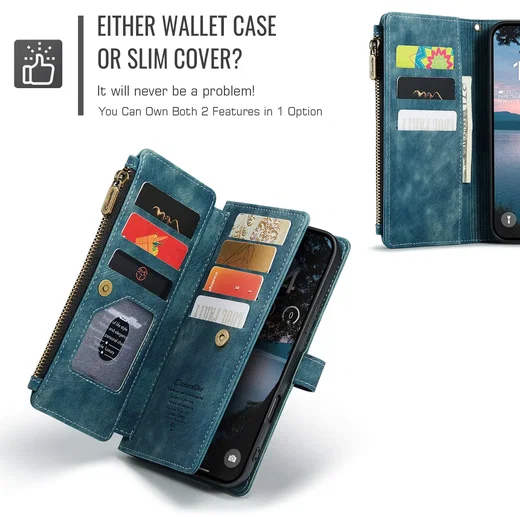 CaseMe C30 Apple iPhone 18 Pro Hoesje Pasjeshouder Book Case Blauw afbeelding 8