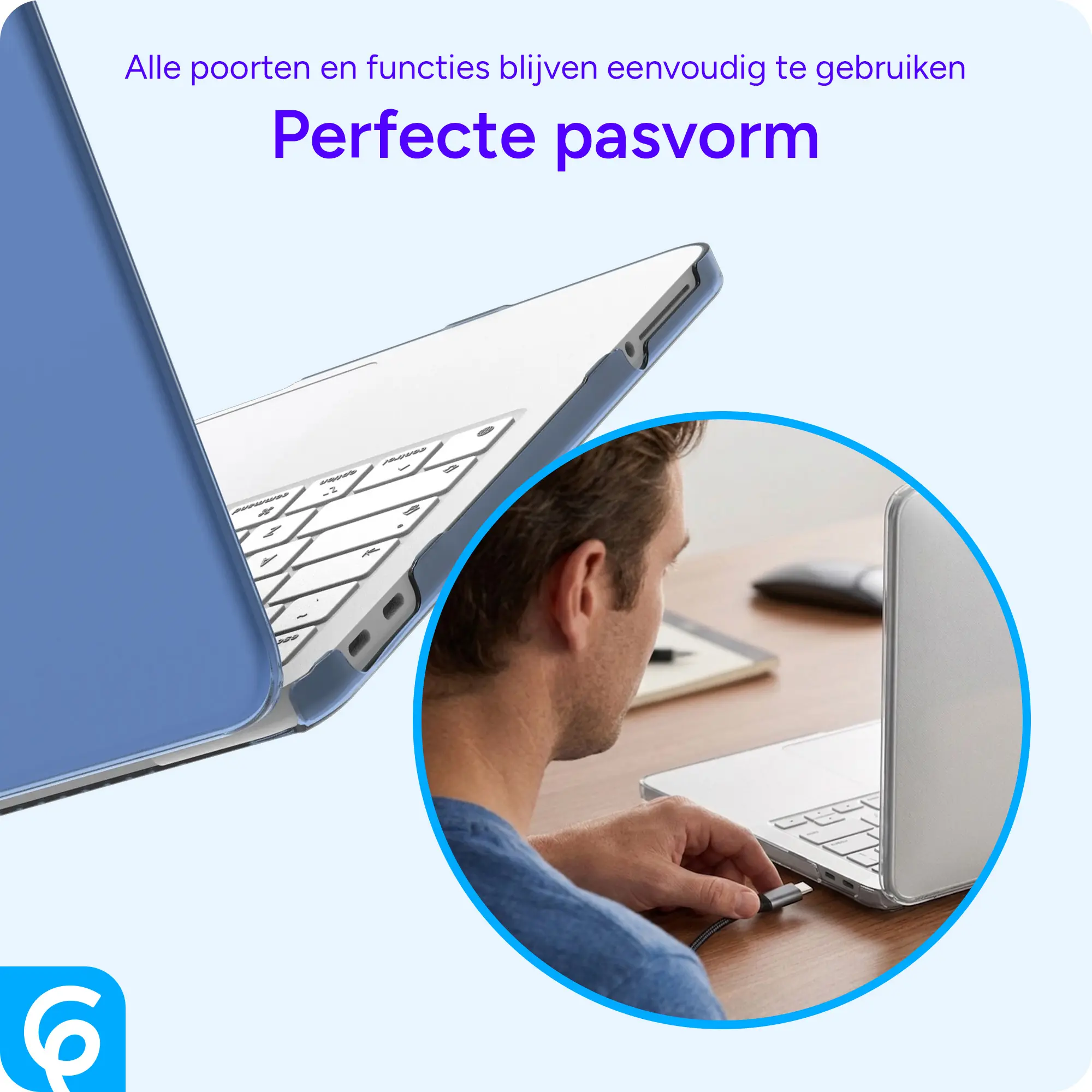 MacBook Neo 13 (2026) Laptop Cover Hard Case Schokbestendig Blauw afbeelding 6