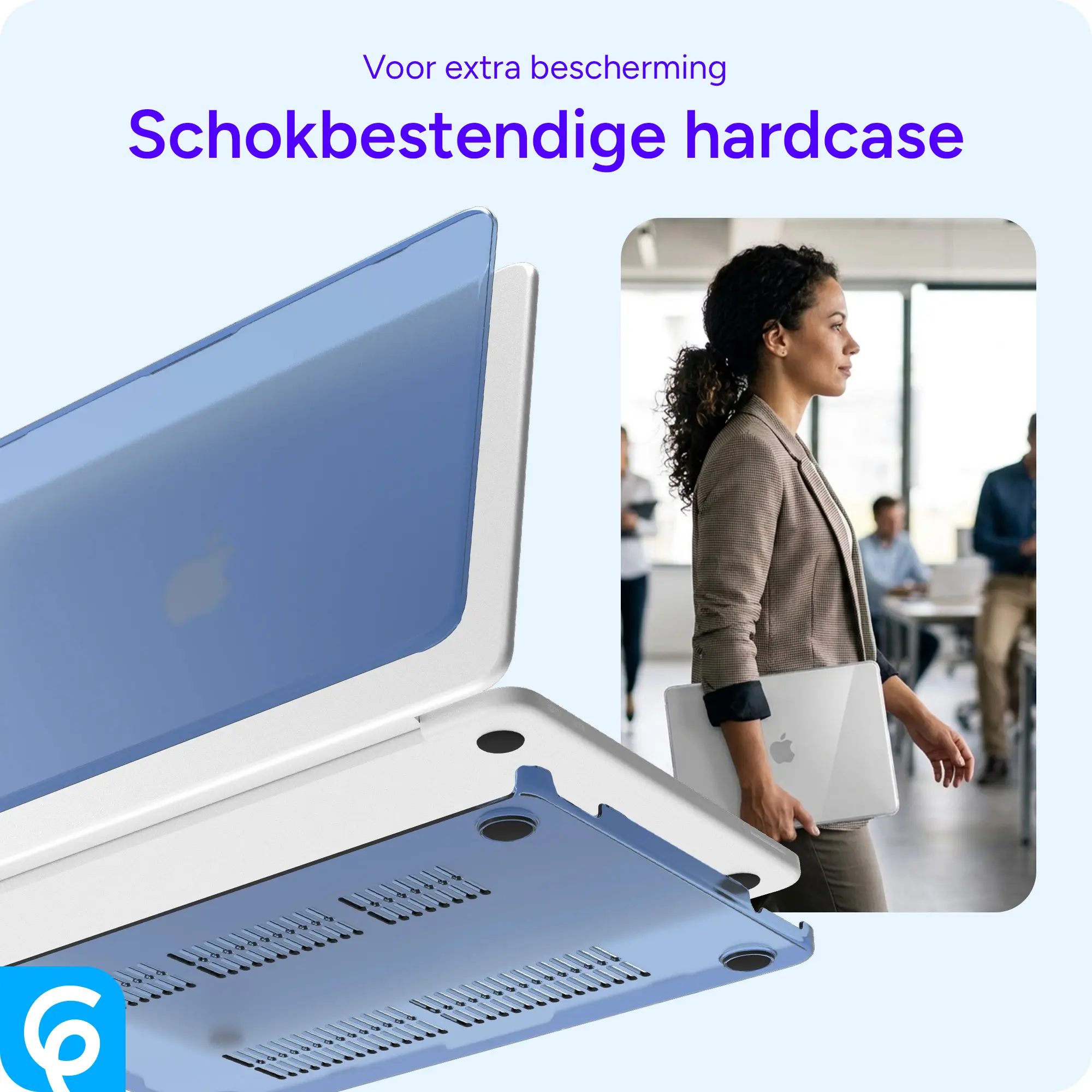 MacBook Neo 13 (2026) Laptop Cover Hard Case Schokbestendig Blauw afbeelding 4
