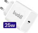 Buddi Power 25W Power Adapter Fast Charge GaN Technologie USB-C Snellader Wit
