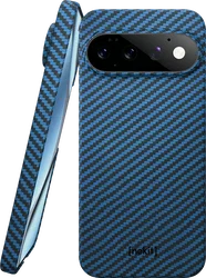 NEKIT Fiber Google Pixel 11 Hoesje MagSafe / Qi2 Kevlar Back Cover Dun Blauw afbeelding