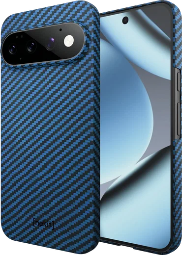 NEKIT Fiber Google Pixel 11 Hoesje MagSafe / Qi2 Kevlar Back Cover Dun Blauw afbeelding 15