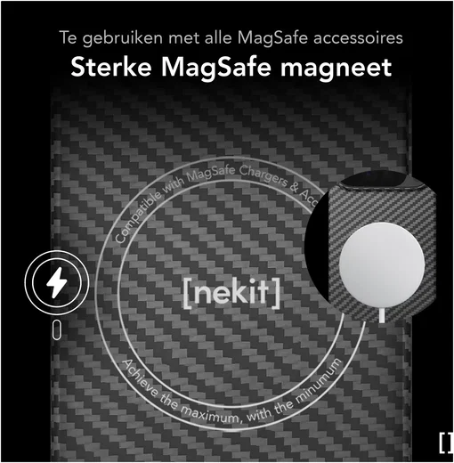 NEKIT Fiber Google Pixel 11 Hoesje MagSafe / Qi2 Kevlar Back Cover Dun Zwart afbeelding 6