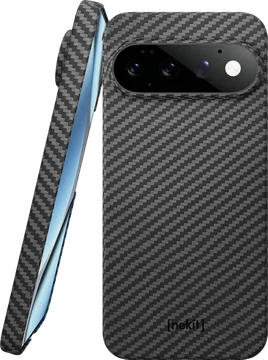 NEKIT Fiber Google Pixel 11 Hoesje MagSafe / Qi2 Kevlar Back Cover Dun Zwart