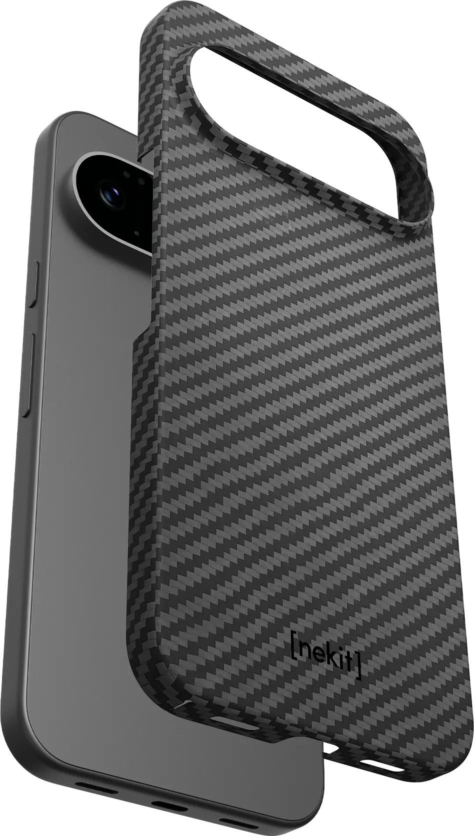 NEKIT Fiber Google Pixel 11 Pro Hoesje MagSafe / Qi2 Kevlar Back Cover Dun Zwart afbeelding 15