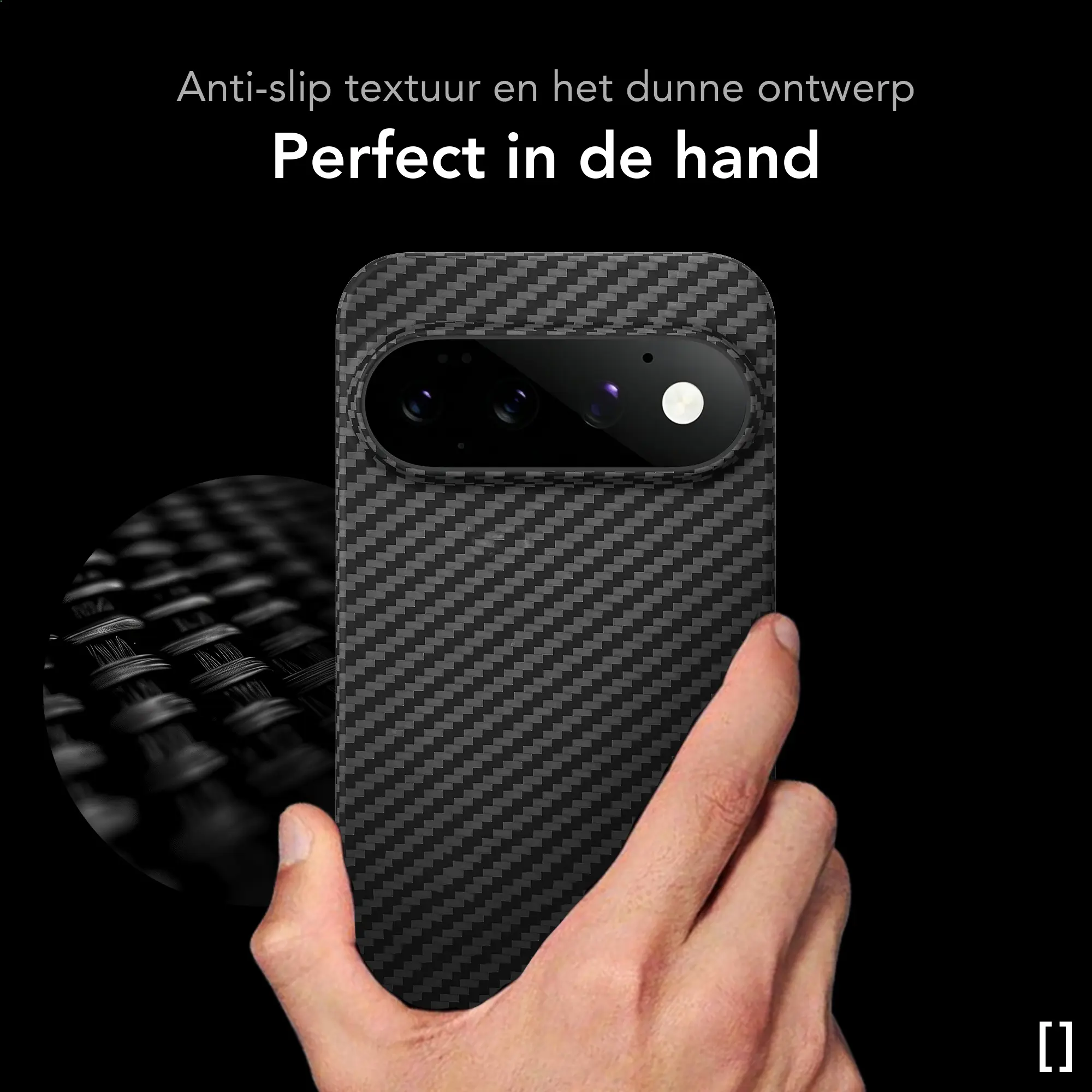 NEKIT Fiber Google Pixel 11 Pro Hoesje MagSafe / Qi2 Kevlar Back Cover Dun Zwart afbeelding 6