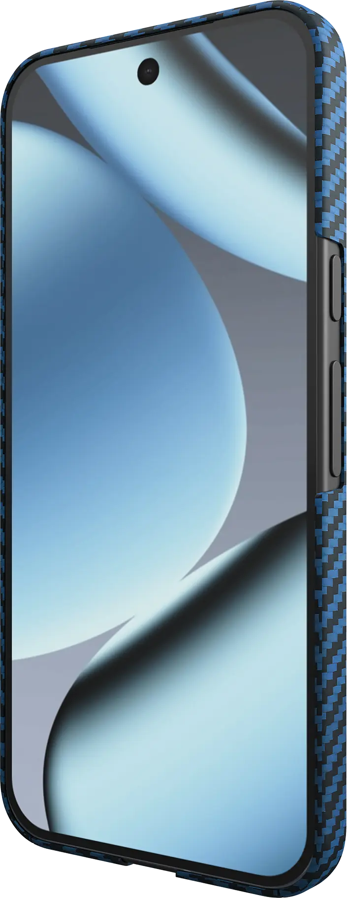 NEKIT Fiber Google Pixel 11 Pro Hoesje MagSafe / Qi2 Kevlar Back Cover Dun Blauw afbeelding 12