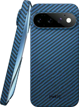 NEKIT Fiber Google Pixel 11 Pro Hoesje MagSafe / Qi2 Kevlar Back Cover Dun Blauw