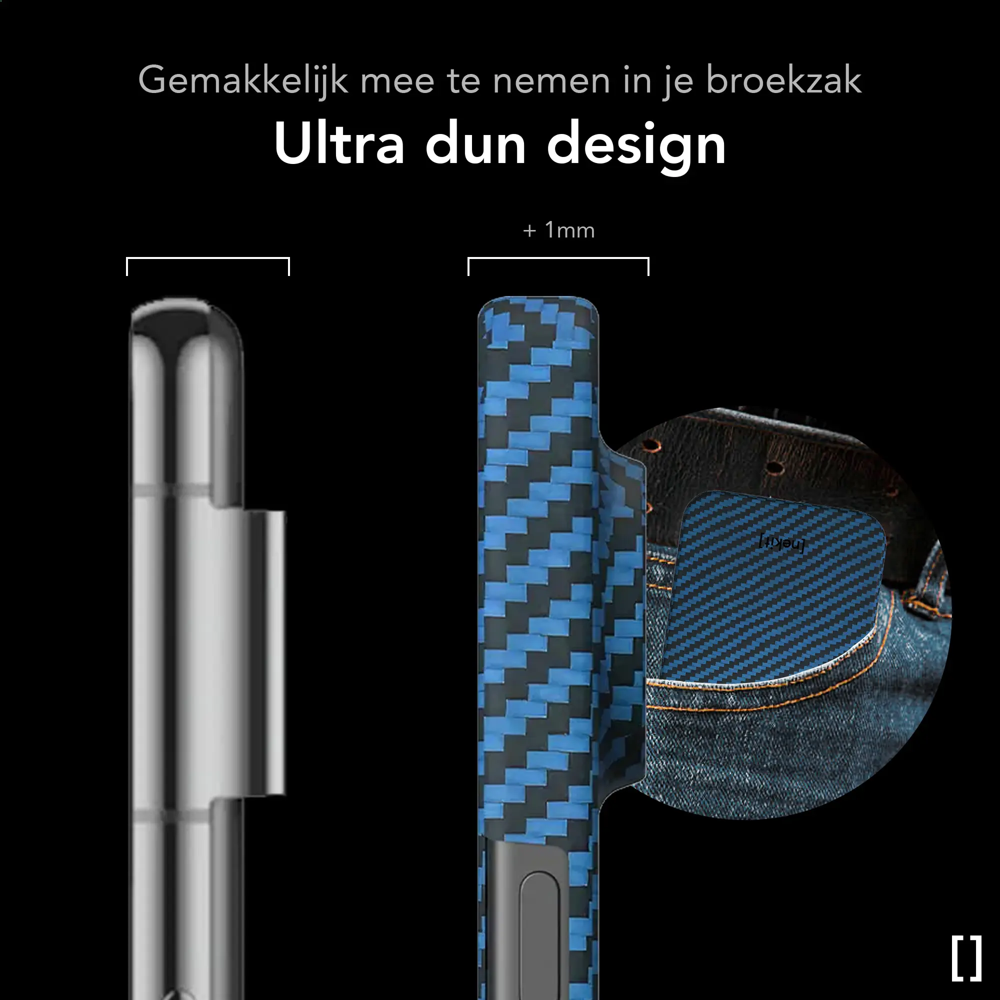 NEKIT Fiber Google Pixel 11 Pro XL Hoesje MagSafe / Qi2 Kevlar Back Cover Blauw afbeelding 3