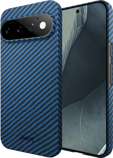 NEKIT Fiber Google Pixel 11 Pro XL Hoesje MagSafe / Qi2 Kevlar Back Cover Blauw afbeelding 12