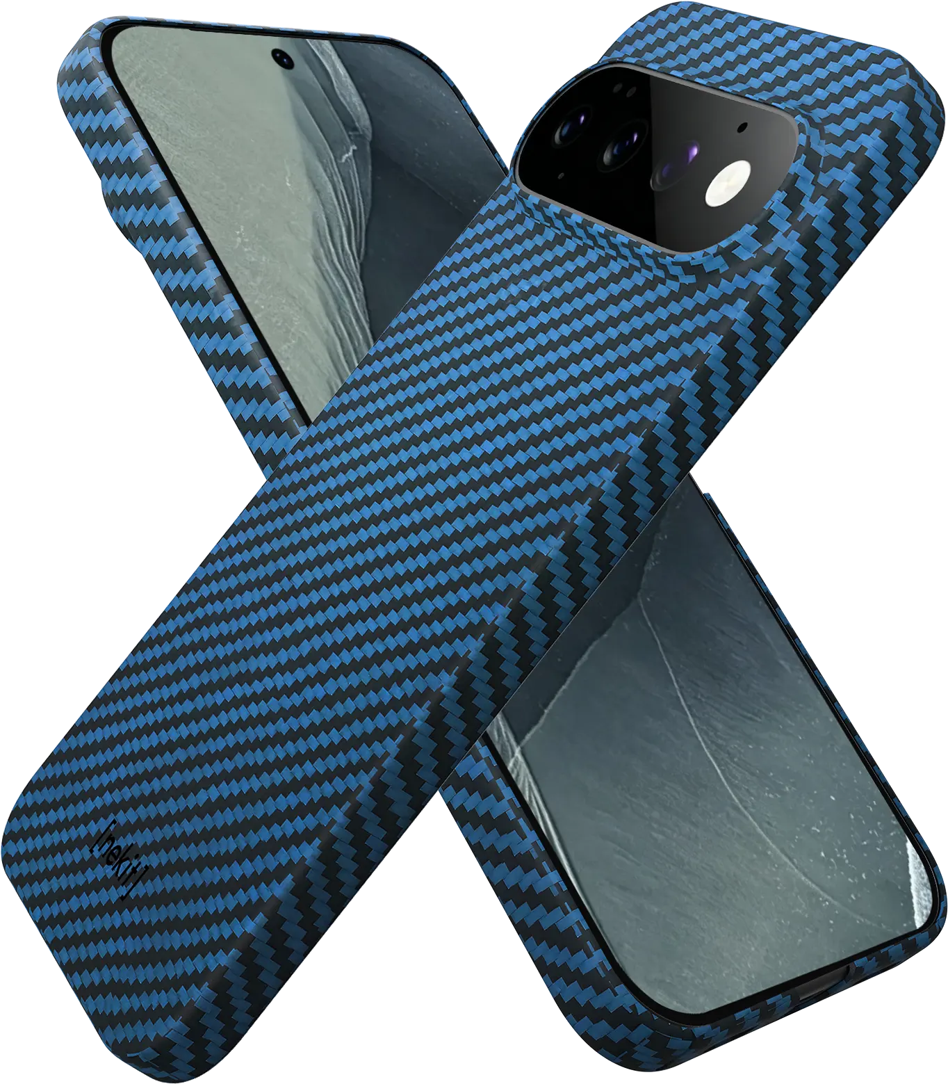 NEKIT Fiber Google Pixel 11 Pro XL Hoesje MagSafe / Qi2 Kevlar Back Cover Blauw afbeelding 11