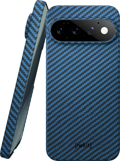 NEKIT Fiber Google Pixel 11 Pro XL Hoesje MagSafe / Qi2 Kevlar Back Cover Blauw afbeelding 1