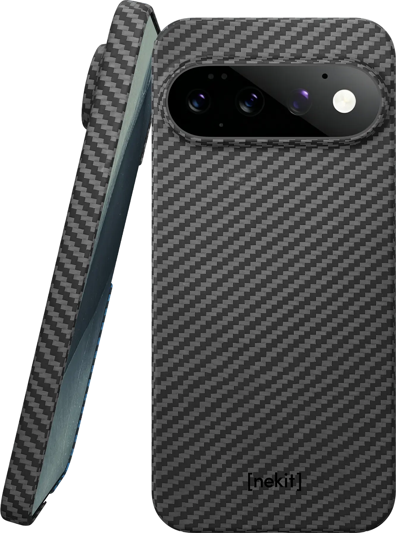 NEKIT Fiber Google Pixel 11 Pro XL Hoesje MagSafe / Qi2 Kevlar Back Cover Zwart afbeelding 1