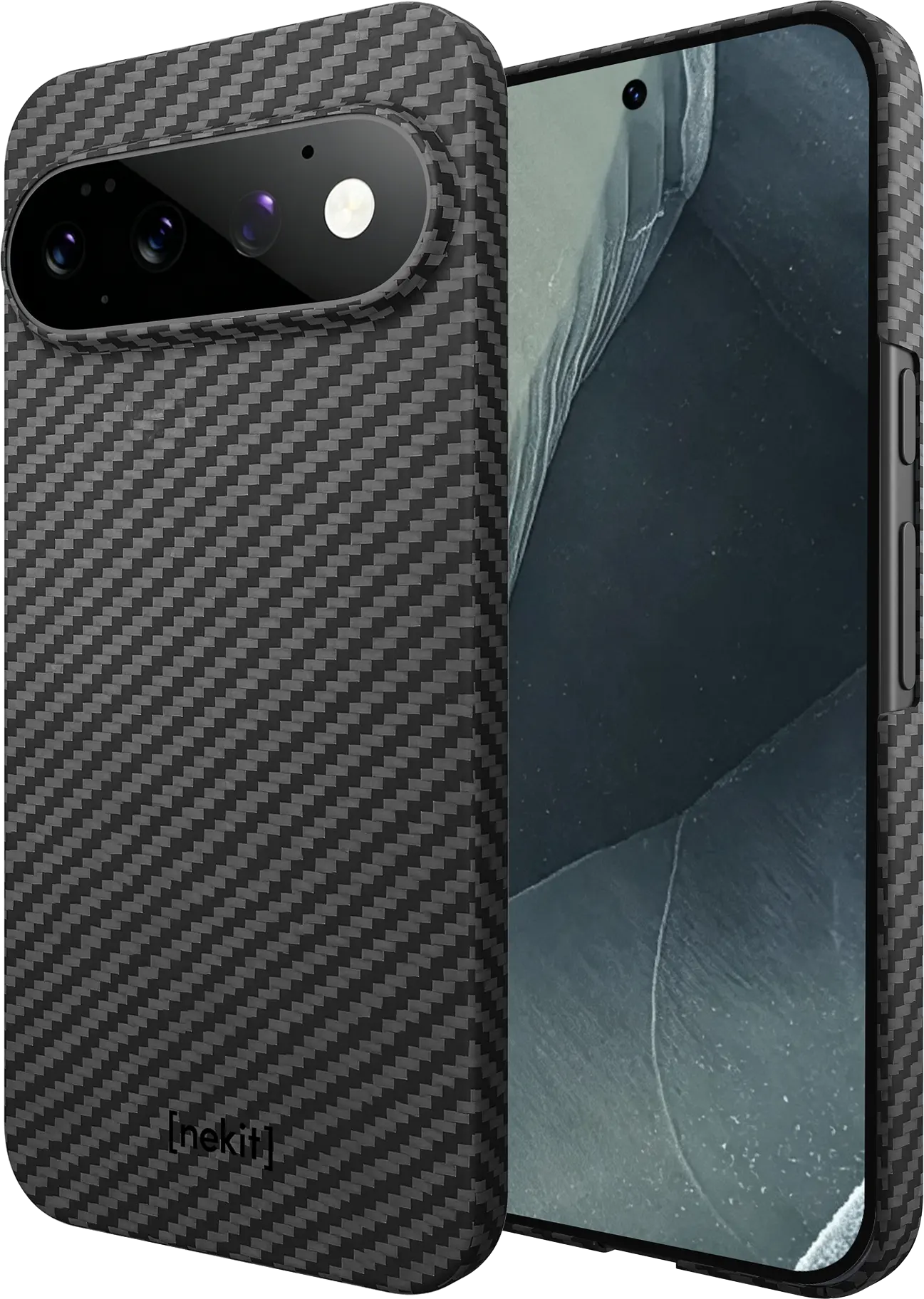 NEKIT Fiber Google Pixel 11 Pro XL Hoesje MagSafe / Qi2 Kevlar Back Cover Zwart afbeelding 16