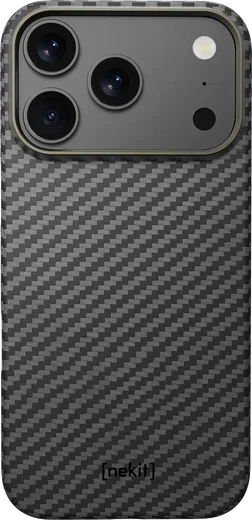NEKIT Fiber Apple iPhone 18 Pro Hoesje MagSafe / Qi2 Kevlar Back Cover Dun Zwart afbeelding 11