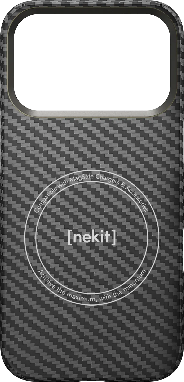 NEKIT Fiber Apple iPhone 18 Pro Hoesje MagSafe / Qi2 Kevlar Back Cover Dun Zwart afbeelding 12