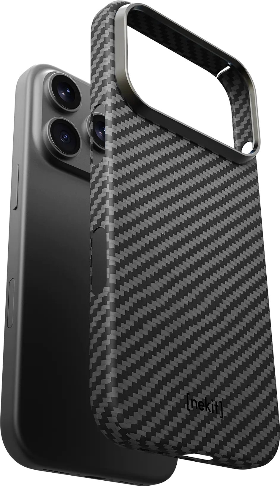 NEKIT Fiber Apple iPhone 18 Pro Hoesje MagSafe / Qi2 Kevlar Back Cover Dun Zwart afbeelding 10