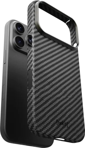 NEKIT Fiber Apple iPhone 18 Pro Hoesje MagSafe / Qi2 Kevlar Back Cover Dun Zwart afbeelding 10