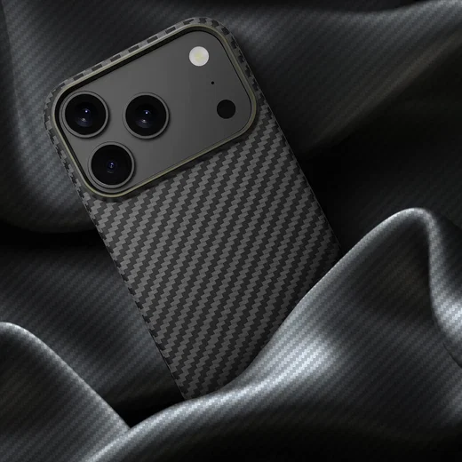 NEKIT Fiber Apple iPhone 18 Pro Hoesje MagSafe / Qi2 Kevlar Back Cover Dun Zwart afbeelding 16