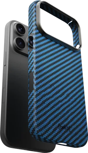 NEKIT Fiber Apple iPhone 18 Pro Max Hoesje MagSafe / Qi2 Kevlar Back Cover Blauw afbeelding 11