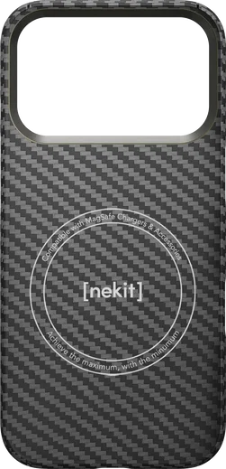 NEKIT Fiber Apple iPhone 18 Pro Max Hoesje MagSafe / Qi2 Kevlar Back Cover Zwart afbeelding 14