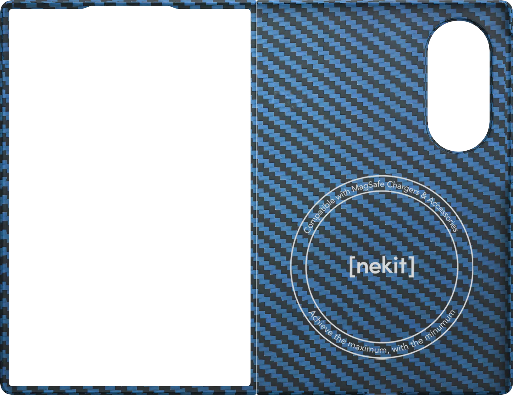 NEKIT Fiber Samsung Galaxy Z Fold 8 Hoesje MagSafe Kevlar Back Cover Dun Blauw afbeelding 9