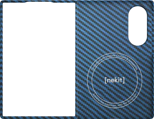 NEKIT Fiber Samsung Galaxy Z Fold 8 Hoesje MagSafe Kevlar Back Cover Dun Blauw afbeelding 9