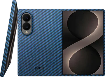 NEKIT Fiber Samsung Galaxy Z Fold 8 Hoesje MagSafe Kevlar Back Cover Dun Blauw