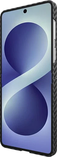 NEKIT Fiber Samsung Galaxy Z Flip 8 Hoesje MagSafe Kevlar Back Cover Dun Zwart afbeelding 10