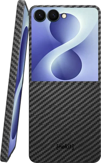 NEKIT Fiber Samsung Galaxy Z Flip 8 Hoesje MagSafe Kevlar Back Cover Dun Zwart afbeelding 1
