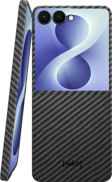 NEKIT Fiber Samsung Galaxy Z Flip 8 Hoesje MagSafe Kevlar Back Cover Dun Zwart
