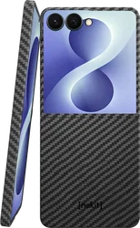 NEKIT Fiber Samsung Galaxy Z Flip 8 Hoesje MagSafe Kevlar Back Cover Dun Zwart afbeelding