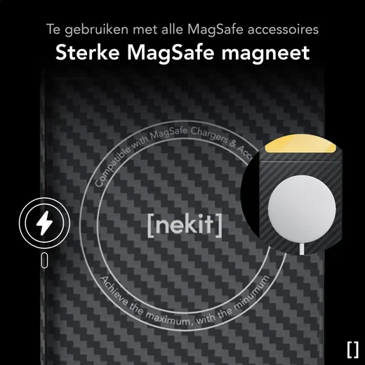 NEKIT Fiber Samsung Galaxy Z Flip 8 Hoesje MagSafe Kevlar Back Cover Dun Zwart afbeelding 5
