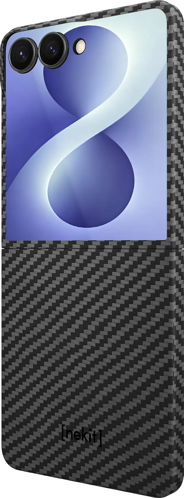NEKIT Fiber Samsung Galaxy Z Flip 8 Hoesje MagSafe Kevlar Back Cover Dun Zwart afbeelding 9