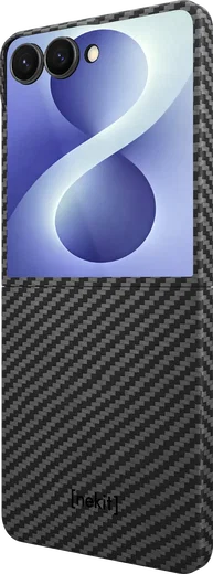 NEKIT Fiber Samsung Galaxy Z Flip 8 Hoesje MagSafe Kevlar Back Cover Dun Zwart afbeelding 9
