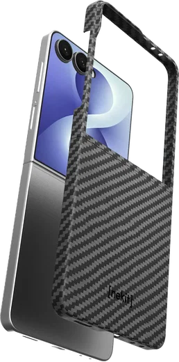 NEKIT Fiber Samsung Galaxy Z Flip 8 Hoesje MagSafe Kevlar Back Cover Dun Zwart afbeelding 14