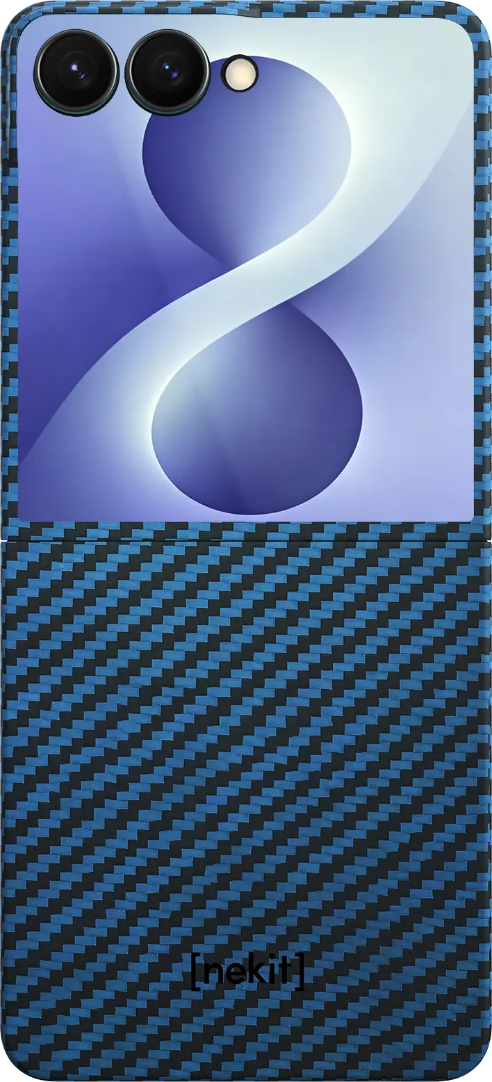NEKIT Fiber Samsung Galaxy Z Flip 8 Hoesje MagSafe Kevlar Back Cover Dun Blauw afbeelding 14