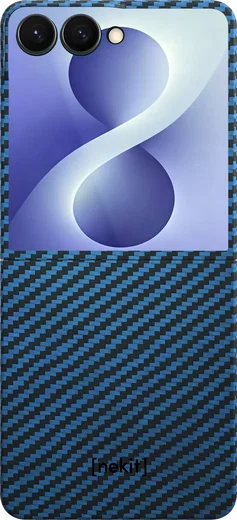 NEKIT Fiber Samsung Galaxy Z Flip 8 Hoesje MagSafe Kevlar Back Cover Dun Blauw afbeelding 14