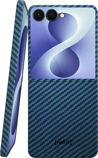 NEKIT Fiber Samsung Galaxy Z Flip 8 Hoesje MagSafe Kevlar Back Cover Dun Blauw afbeelding 1