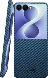 NEKIT Fiber Samsung Galaxy Z Flip 8 Hoesje MagSafe Kevlar Back Cover Dun Blauw afbeelding