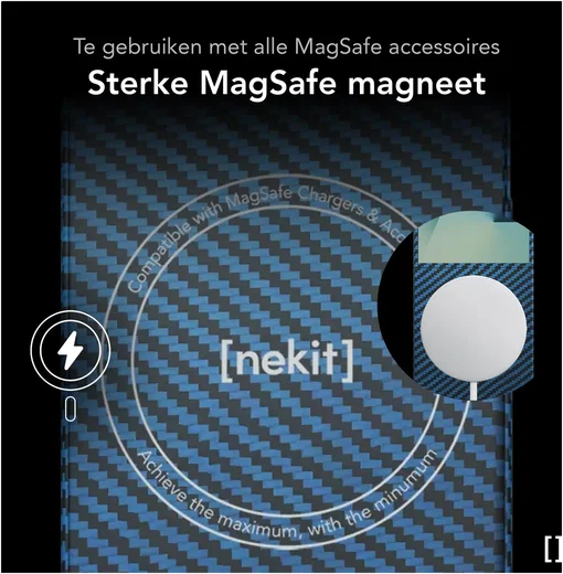 NEKIT Fiber Samsung Galaxy Z Flip 8 Hoesje MagSafe Kevlar Back Cover Dun Blauw afbeelding 4